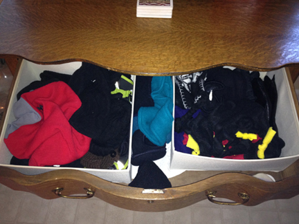 Organize everything in bins.